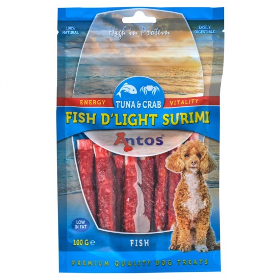 Antos Fish D`Light Surimi лакомство за куче с риба тон и краб, 100 гр