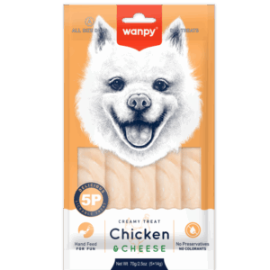 Wanpy Dog кремообразно лакомство за кучета с пиле и сирене, 5х14 г