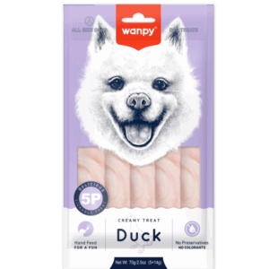 Wanpy Dog - кремообразно лакомство за кучета с патешко, 5х14 г