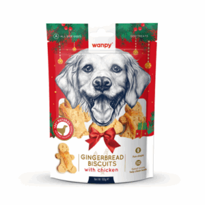 Wanpy Christmas Gingerbred Biscuits лакомство за куче с пиле, 100 г