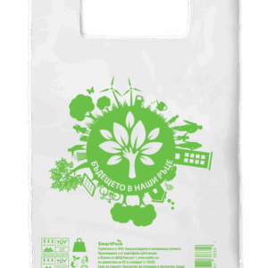 SmartPack Еко торбичка тип Потник, 350x400 мм, 1500 бр бели