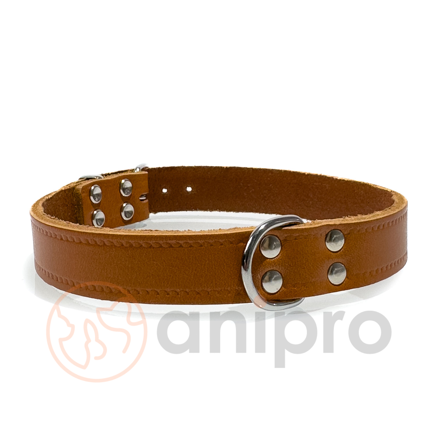 anipro нашийник кожа, цвят коняк, 16 мм / 40 см - Image 2