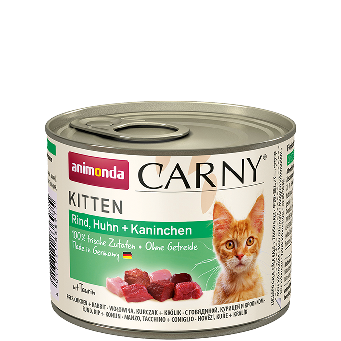 Carny Kitten 200 г говеждо + пиле + заек / 12 бр. СТЕК