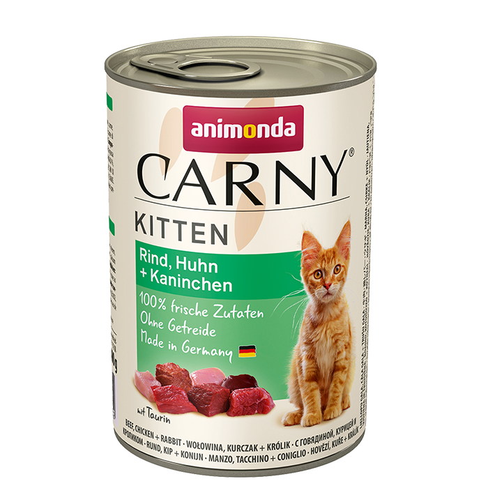 Carny Kitten 400 г говеждо + пиле + заек / 12 бр. СТЕК