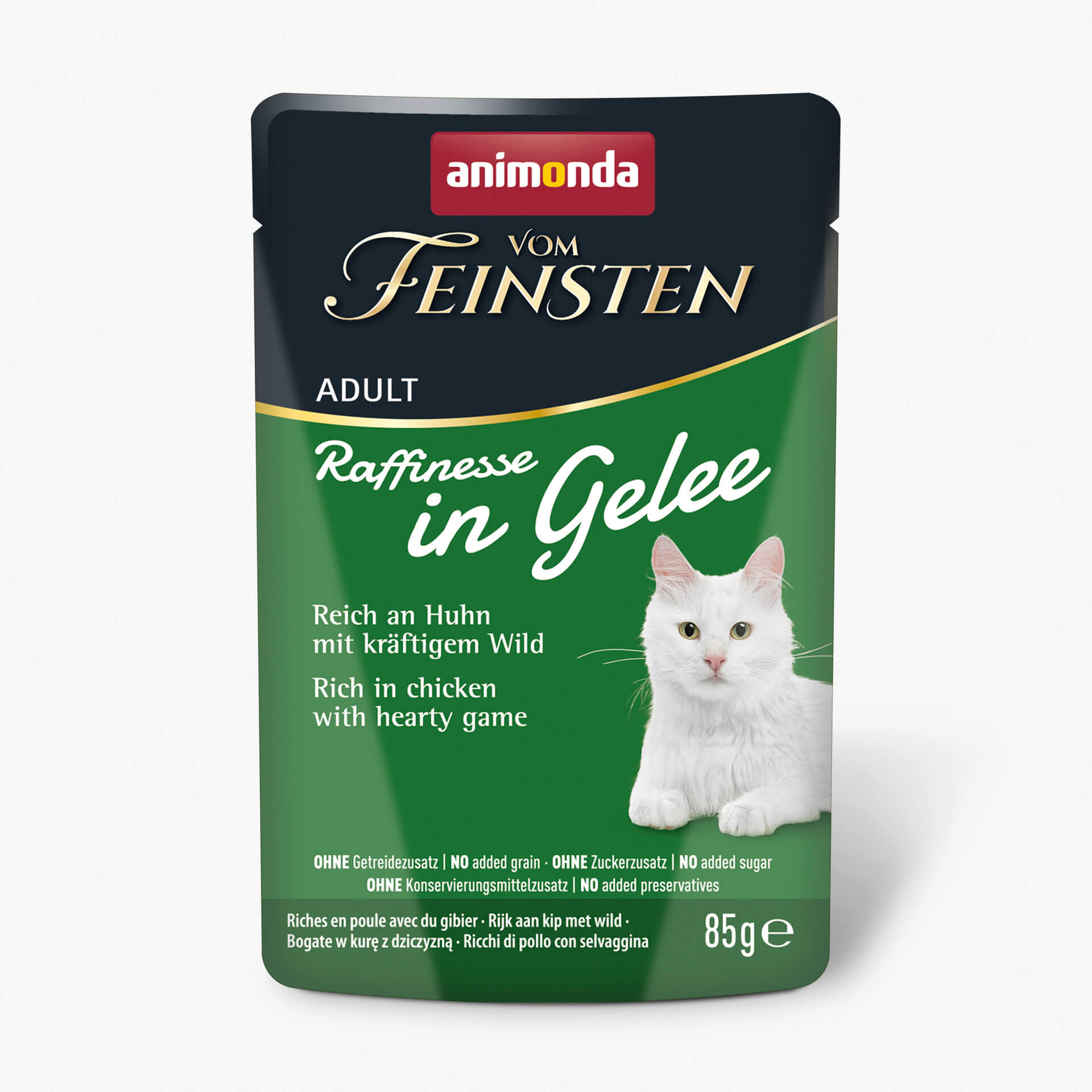 Vom Feinsten Raffinesse пауч за котки с пилешко и дивеч, 85 г, 24 бр./стек