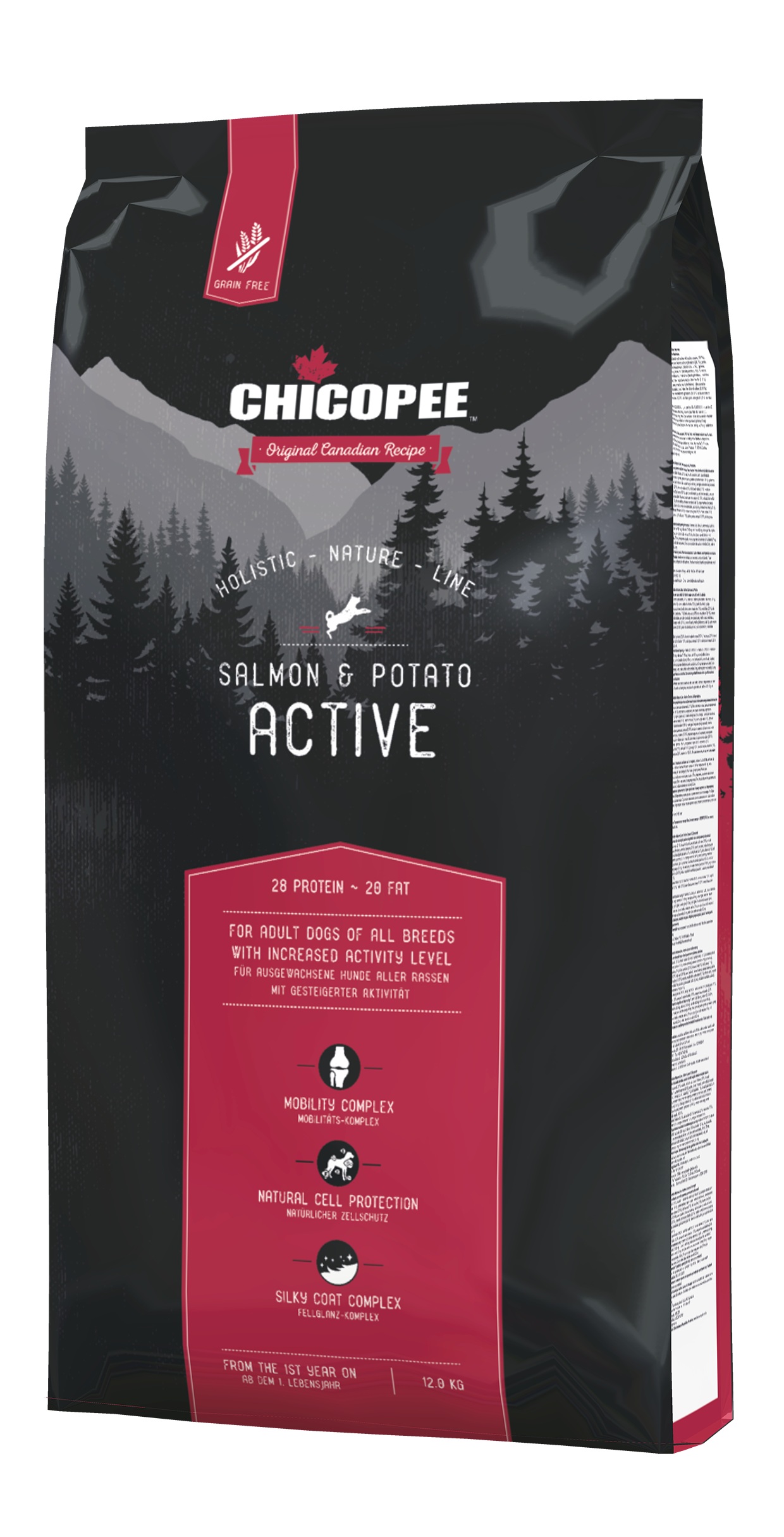Chicopee Dog Holistic Active сьомга и картофи 12 кг