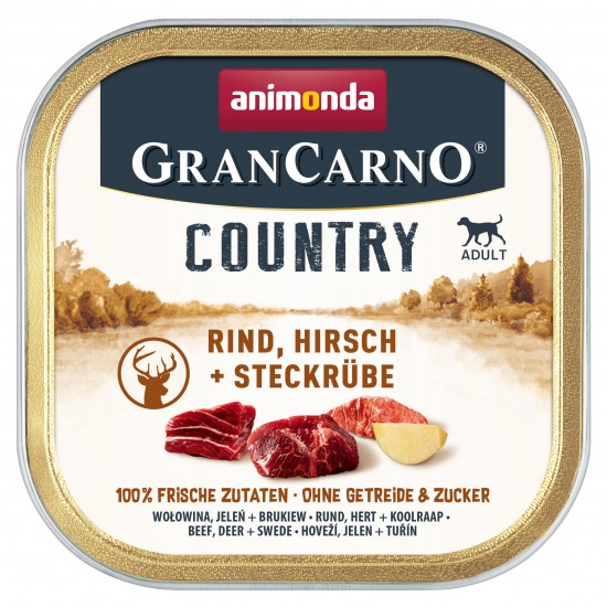 GranCarno Country говеждо, еленско и жълта ряпа, 150 г