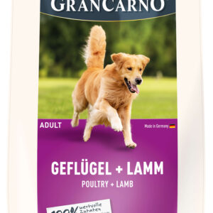 GranCarno Adult - суха храна за израснали кучета с птиче и агнешко, 12 кг