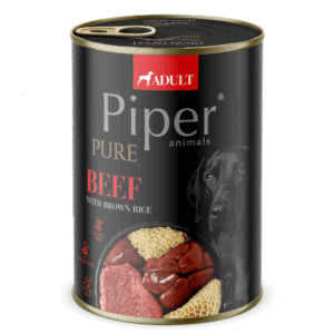 PIPER PURE Dog Adult храна за кучета с говеждо и кафяв ориз, 400 г