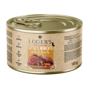 Luger`s Dog храна за дребни породи кучета с патешки сърца, 185 г, 6 бр./стек