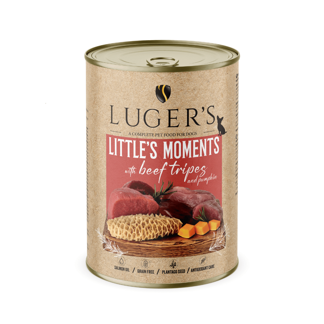 Luger`s Dog храна за дребни породи кучета с говеждо шкембе, 400 г, 6 бр./стек