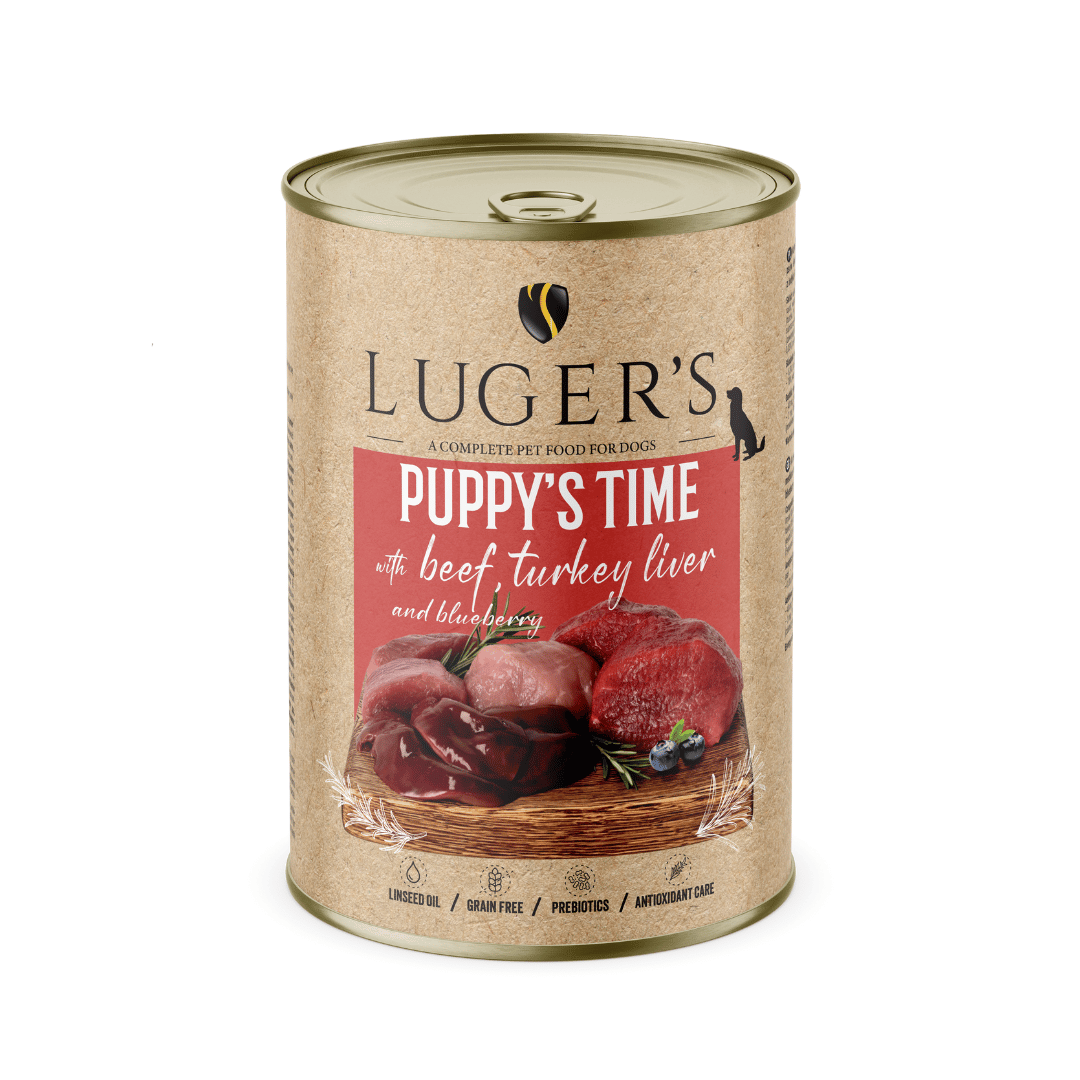Luger`s Puppy храна за малки кученца с говеждо и пуeшки дроб, 400 г, 6 бр./стек