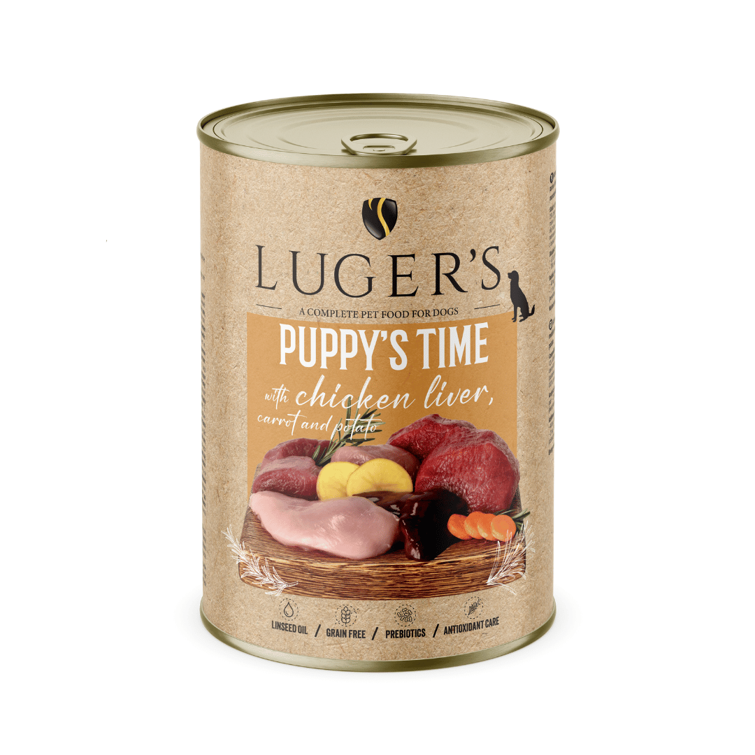 Luger`s Puppy храна за малки кученца с пилешки дробчета, 400 г, 6 бр./стек