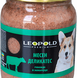 Leopold Dog храна за кучета с говеждо и зеленчуци, буркан, 6х500 г