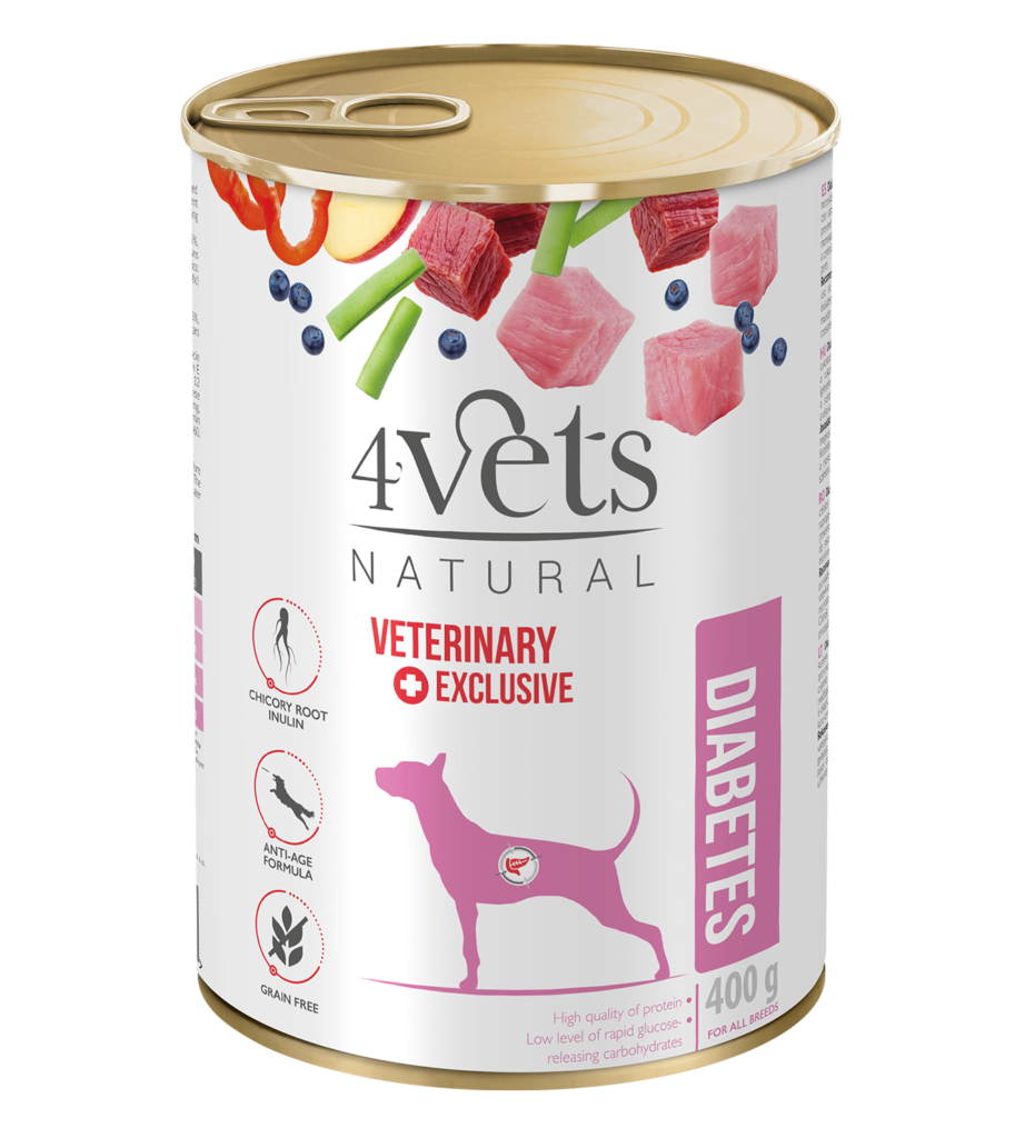 4Vets Dog Natural Diabetes консервирана храна за кучета с диабет, 400 г