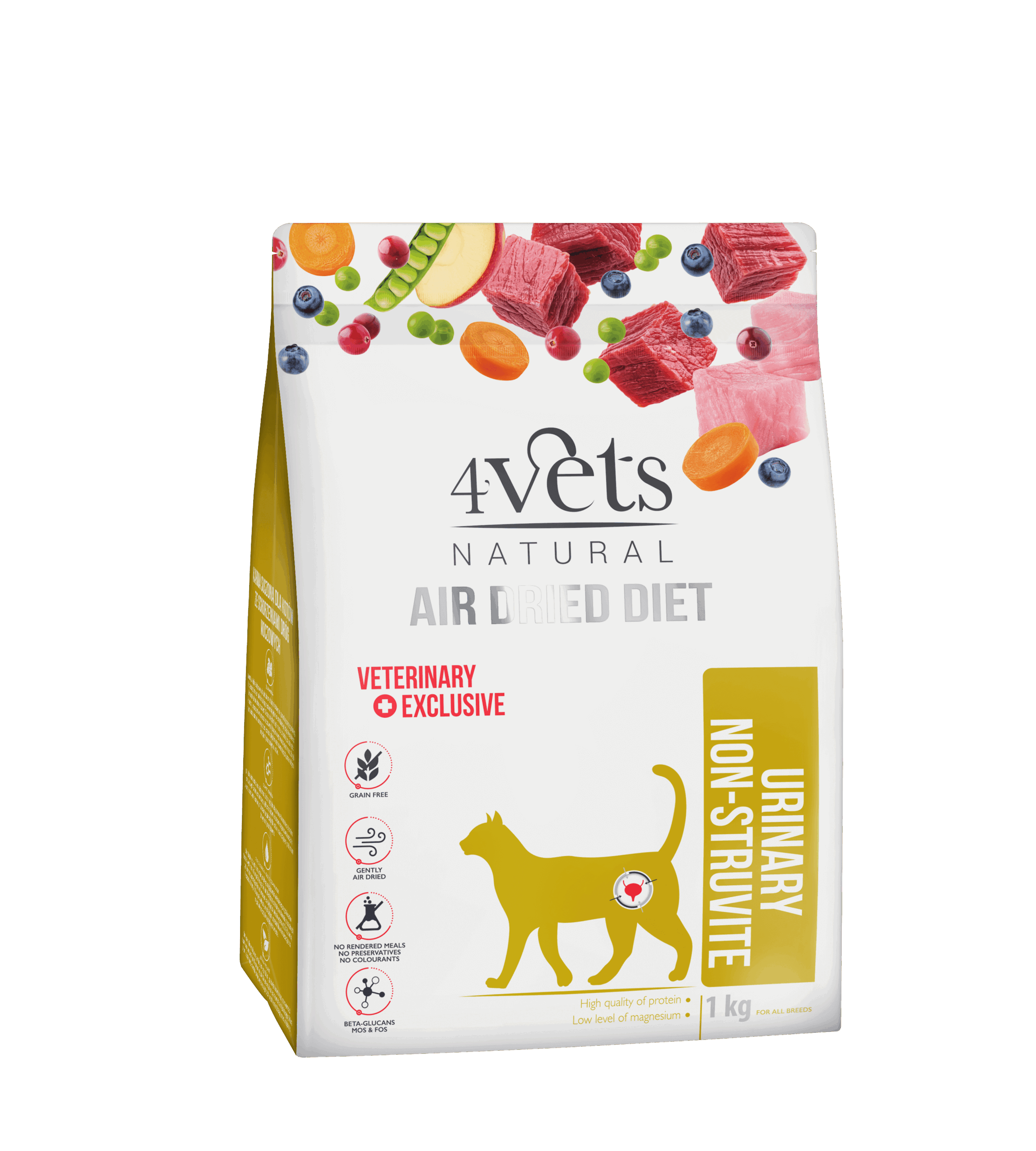 4vets Cat Natural суха храна за котки с уринарни проблеми, 1 кг