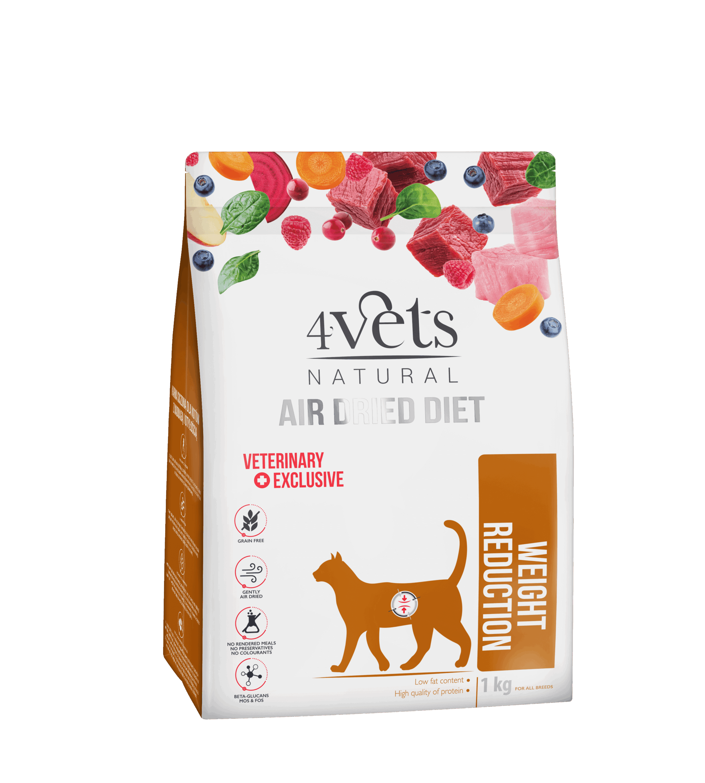 4vets Cat Natural суха храна за котки за контрол на теглото, 1 кг