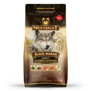 Wolfsblut Black Marsh Adult суха храна за кучета с воден бивол и сладки картофи, 2 кг