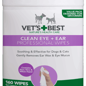 Vet's Best Eye & Ear wipes 160 бр почистващи кърпички очи/уши куче/коте 18 х 20см