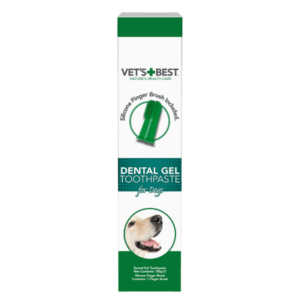 Vet&Best Dental Gel – гел за зъби/паста за зъби за кучета + силиконова четка за зъби, 100 г