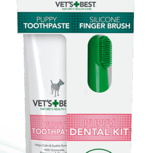 Vet's Best Puppy Dental Kit комплект за почистване на зъби, за малки кученца, паста 100 г + четка напръстник