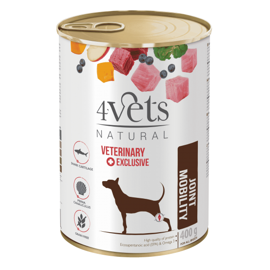 4Vets Dog Natural Joint Mobility консервирана храна за кучета, за здрави стави, 400 г