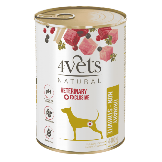 4Vets Dog Natural Urinary консервирана храна за кучета, при проблеми с уринарния тракт, 400 г
