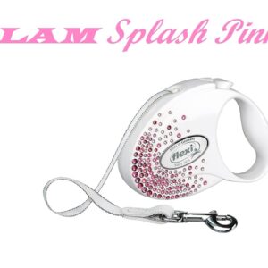 flexi GLAM Splash Pink S - 3м лента, до 12кг - цвят бял