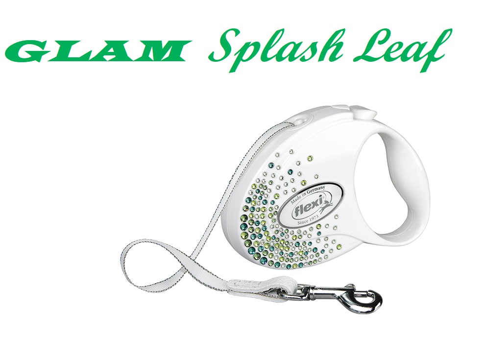 flexi GLAM Splash Leaf S - 3м лента, до 12кг - цвят бял