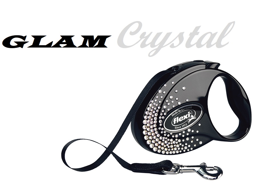 flexi GLAM Crystal S - 3м лента, до 12кг - цвят черен