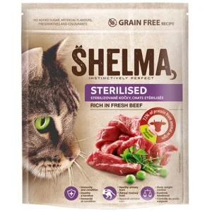 SHELMA STERILISED FRESH BEEF - Суха храна за кастрирани котки с говеждо месо 750гр