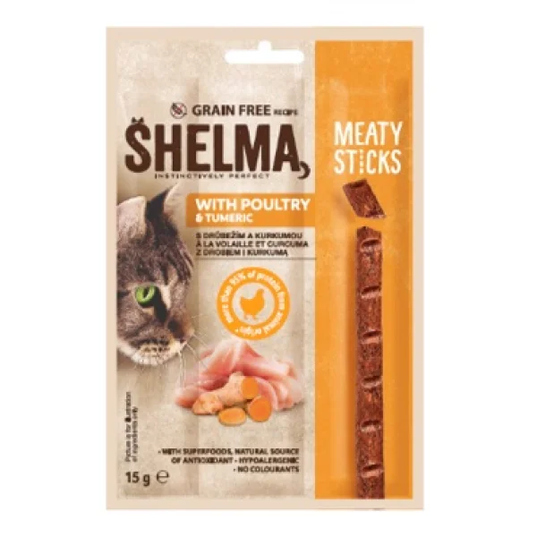 SHELMA Sticks Cat GRAIN FREE пилешко и куркума