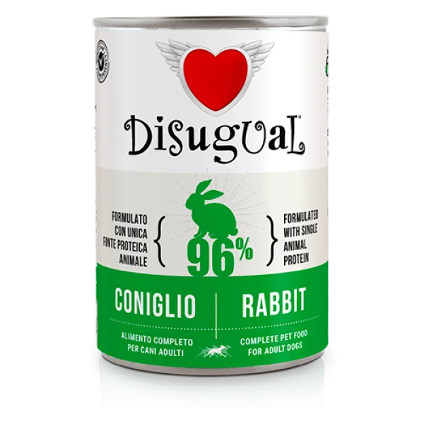 Консерва за куче DISUGUAL 96% заек 0,400кг