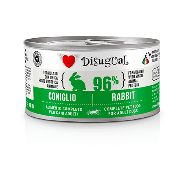 Консерва за куче DISUGUAL 96% заек 0,150кг