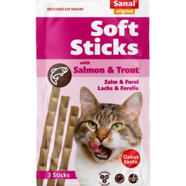 Softsticks SANAL за котка - сьомга и пъстърва