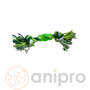 anipro Играчка въже с PVC възел бяло/зелено 30 см, 140-150 г