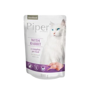 Piper Cat Sterilised 100 г пауч - за кастрирани котки със заек / 10 бр. СТЕК