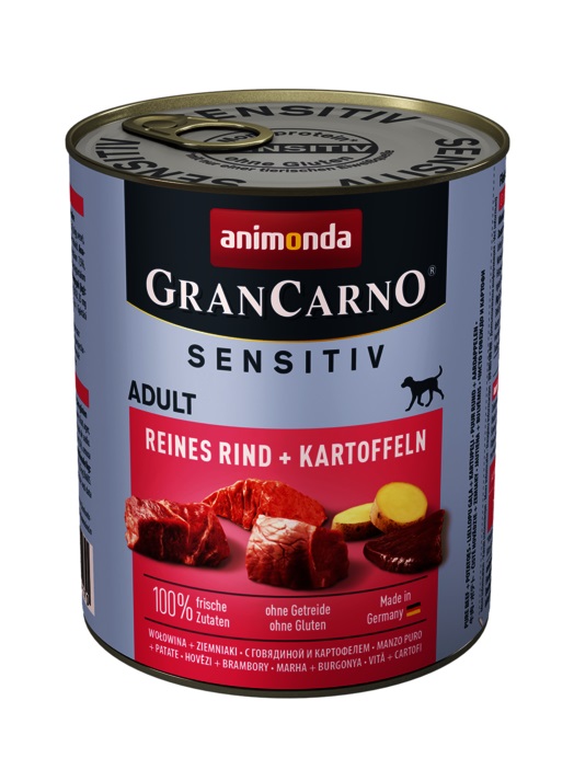 GranCarno® Sensetive говеждо + картофи, 53% говеждо, 10% картофи, 400 гр