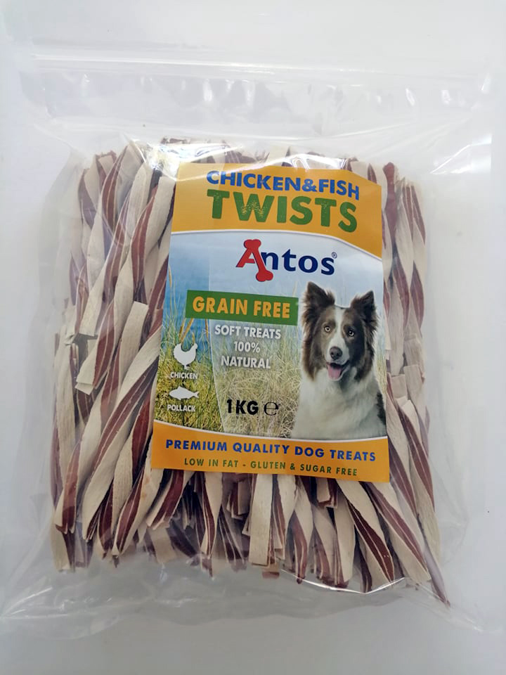 Antos Twists Chicken D`light ленти с пиле и риба, 1кг