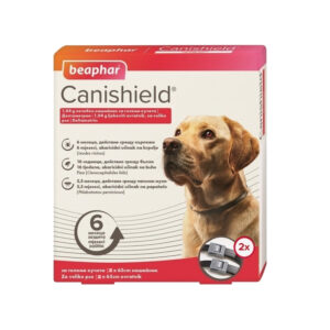 Beaphar Canishield 65см 2 бр. - противопаразитен нашийник - кърлежи, бълхи, пясъчни мухи, с Делтаметрин