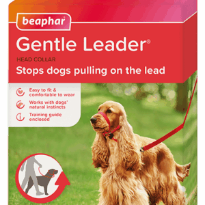 Beaphar Gentle Leader повод срещу дърпане за куче, червен, средни породи