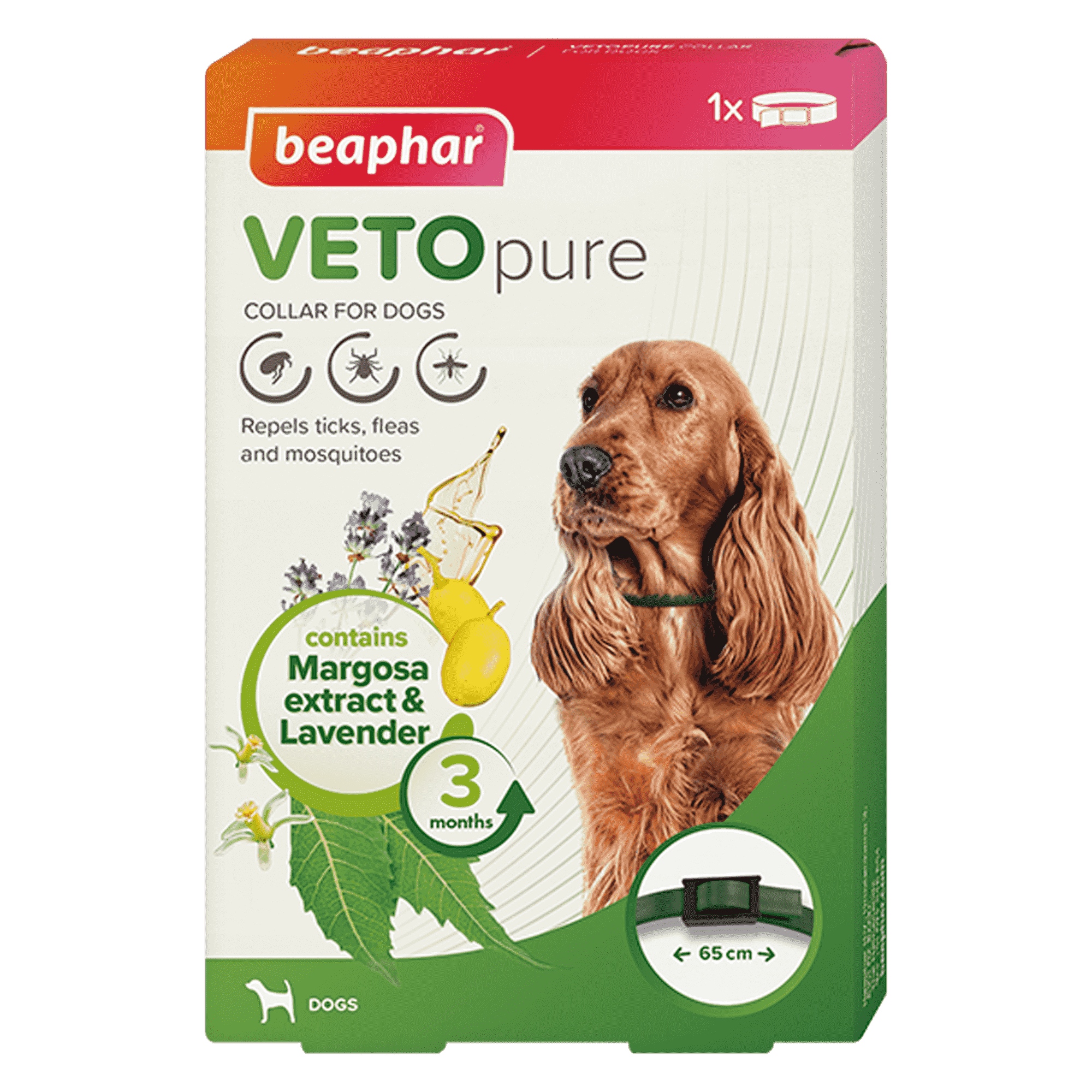 Beaphar Veto Pure Bio репелентен био нашийник за кучета, срещу бълхи, кърлежи и комари