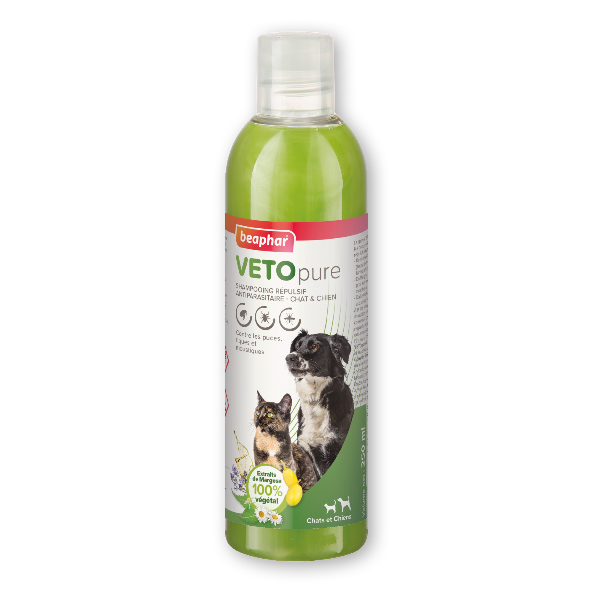 Beaphar Veto Pure Shampoo репелентен шампоан за кучета и котки, срещу бълхи, с маргоза и лавандула, 250 мл