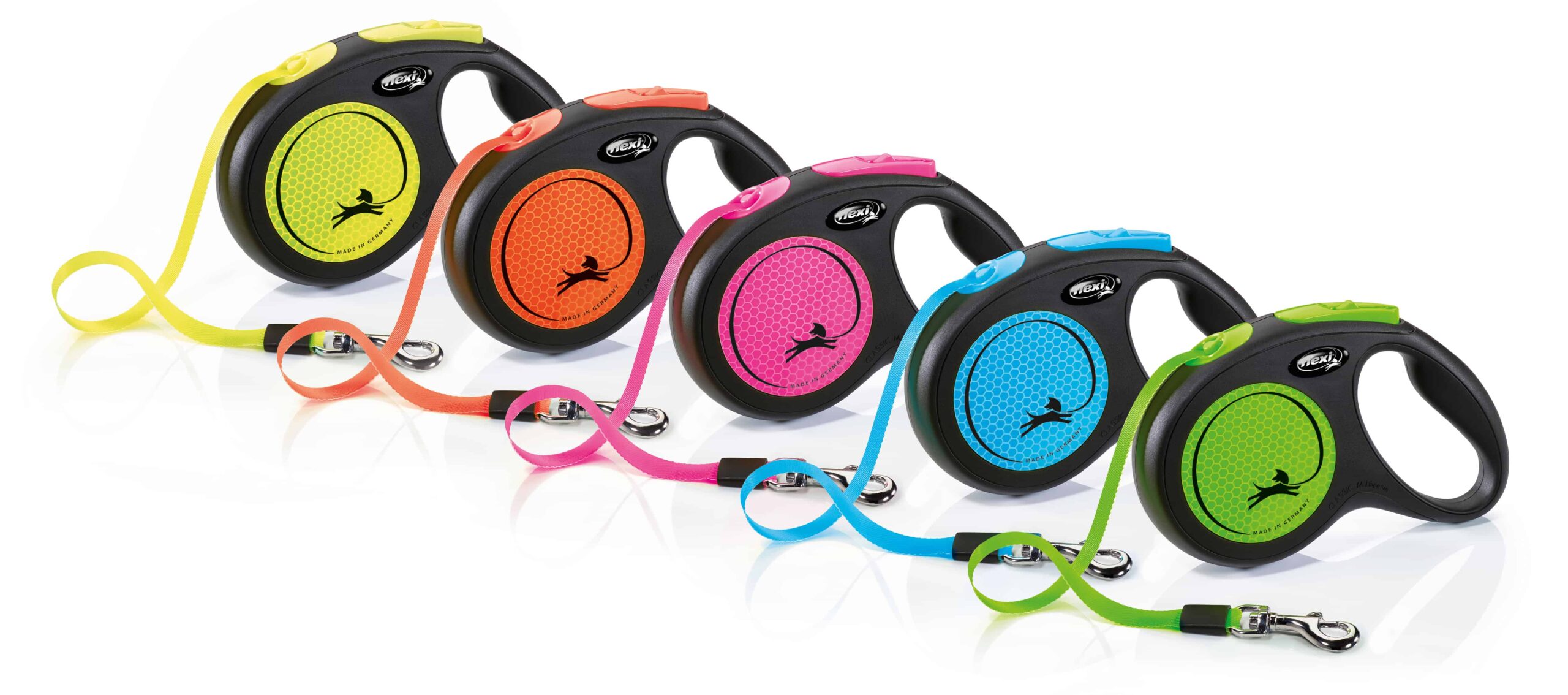 flexi Classic Neon S - 5м лента, розов, до 15кг - светлоотразителен