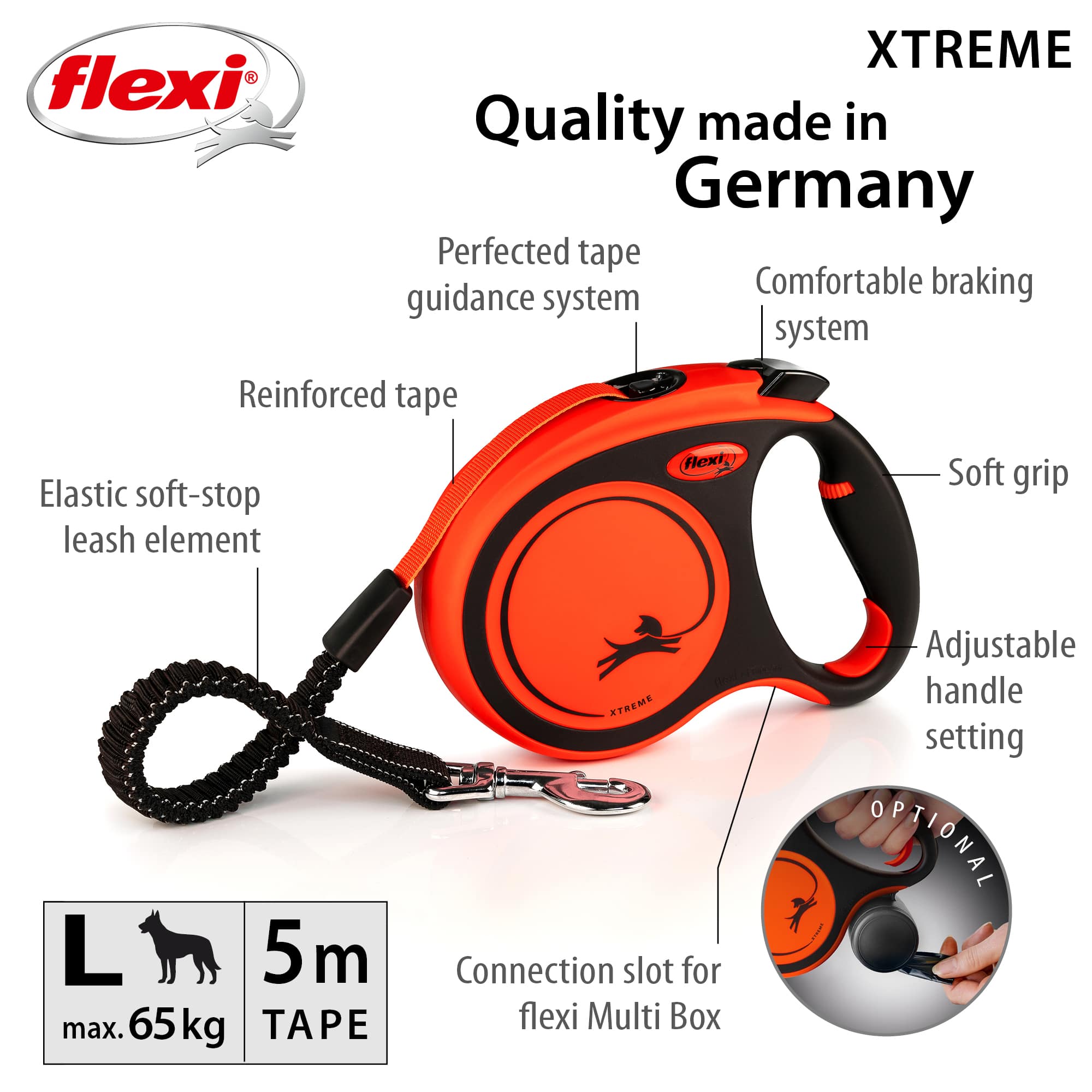 flexi Xtreme L - 5м лента, до 65кг - цвят оранж - Image 2