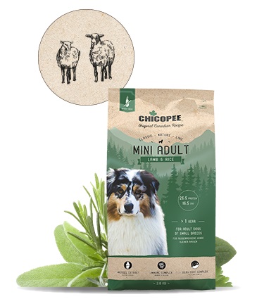 Chicopee Classic Nature Adult Mini храна за кучета от дребни породи над 10 месеца с агне и ориз, 15кг