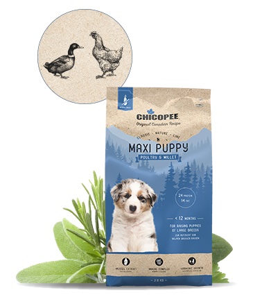Chicopee Classic Nature Puppy Maxi храна за кучета за едри породи под 18 месеца с птиче и просо, 15кг