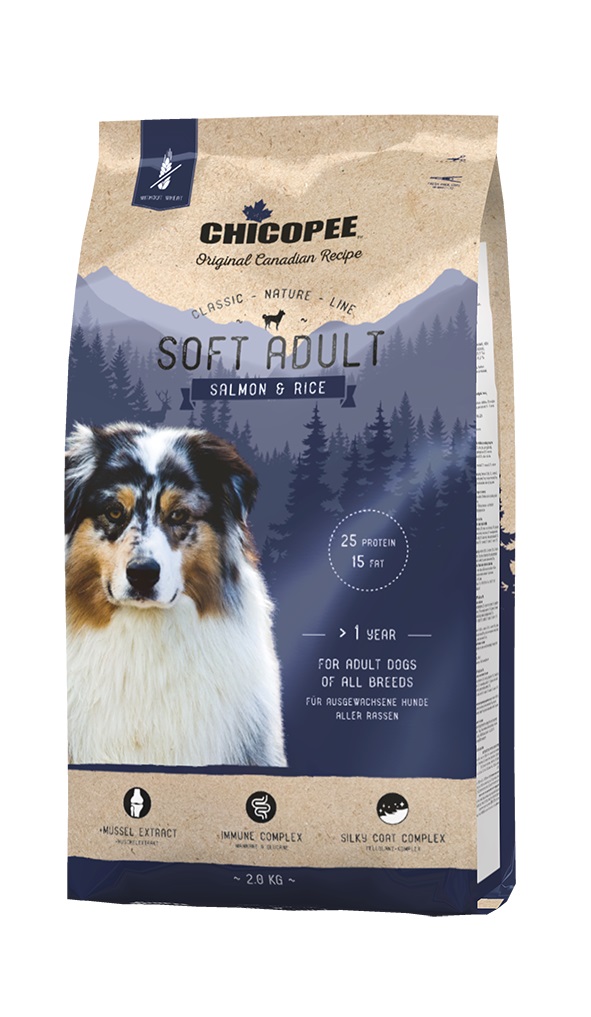 Chicopee Classic Nature Soft Adult полувлажна, мека със сьомга и ориз, 2кг