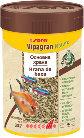 sera Vipagran Nature 100 мл - основна храна за рибки от средния слой