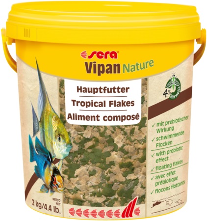sera Vipan Nature large flakes 21000 мл, 4 кг - натурална храна за всички рибки